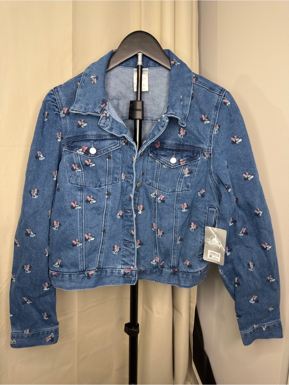 Disney Blue Denim Minnie Mouse Embroidered Jean Jacket